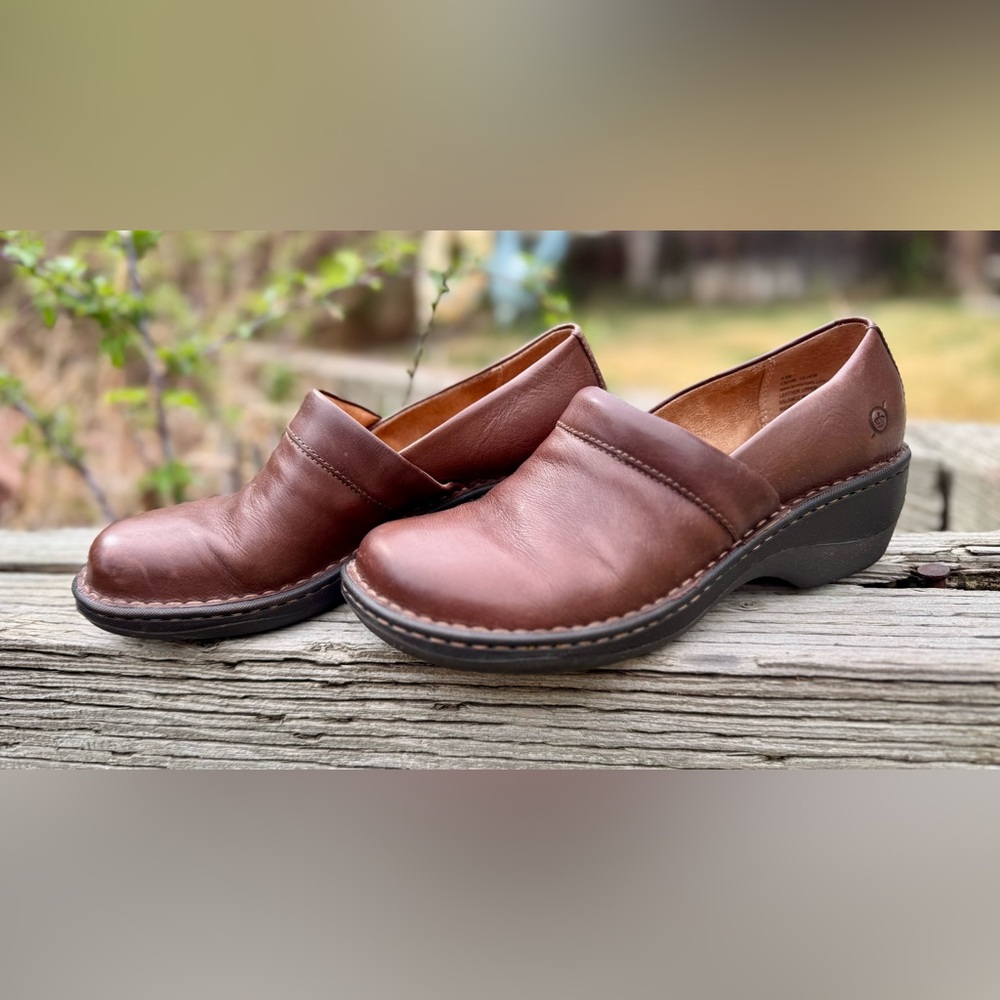 Born Women’s TOBY DUO Slip On Brown Leather Shoes Size 8.5M - Picture 6 of 12